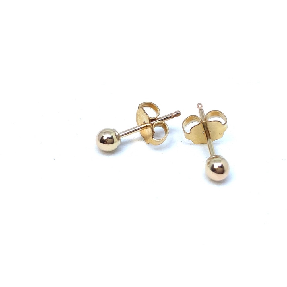 14 K GF 3mm Ball Stud Earrings